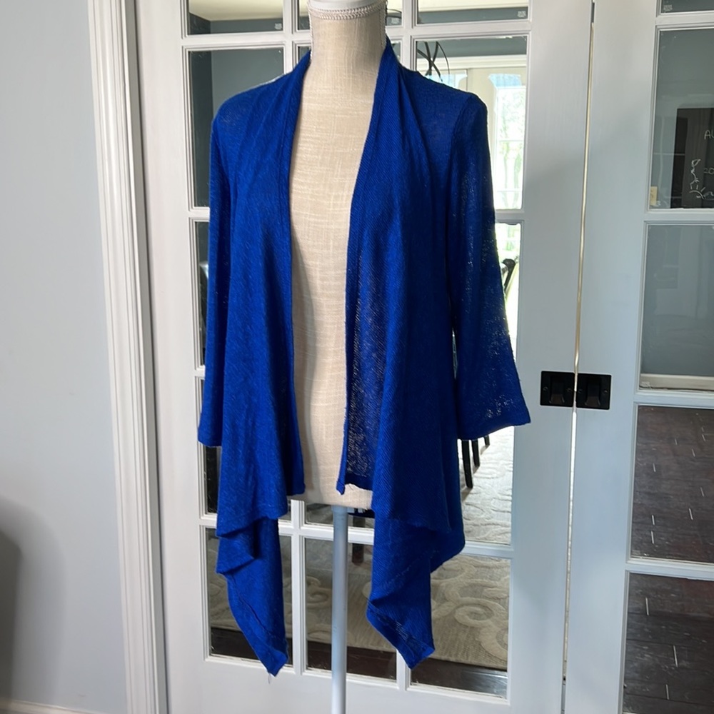 CHENAULT knit cardigan sweater, cobalt blue, size M